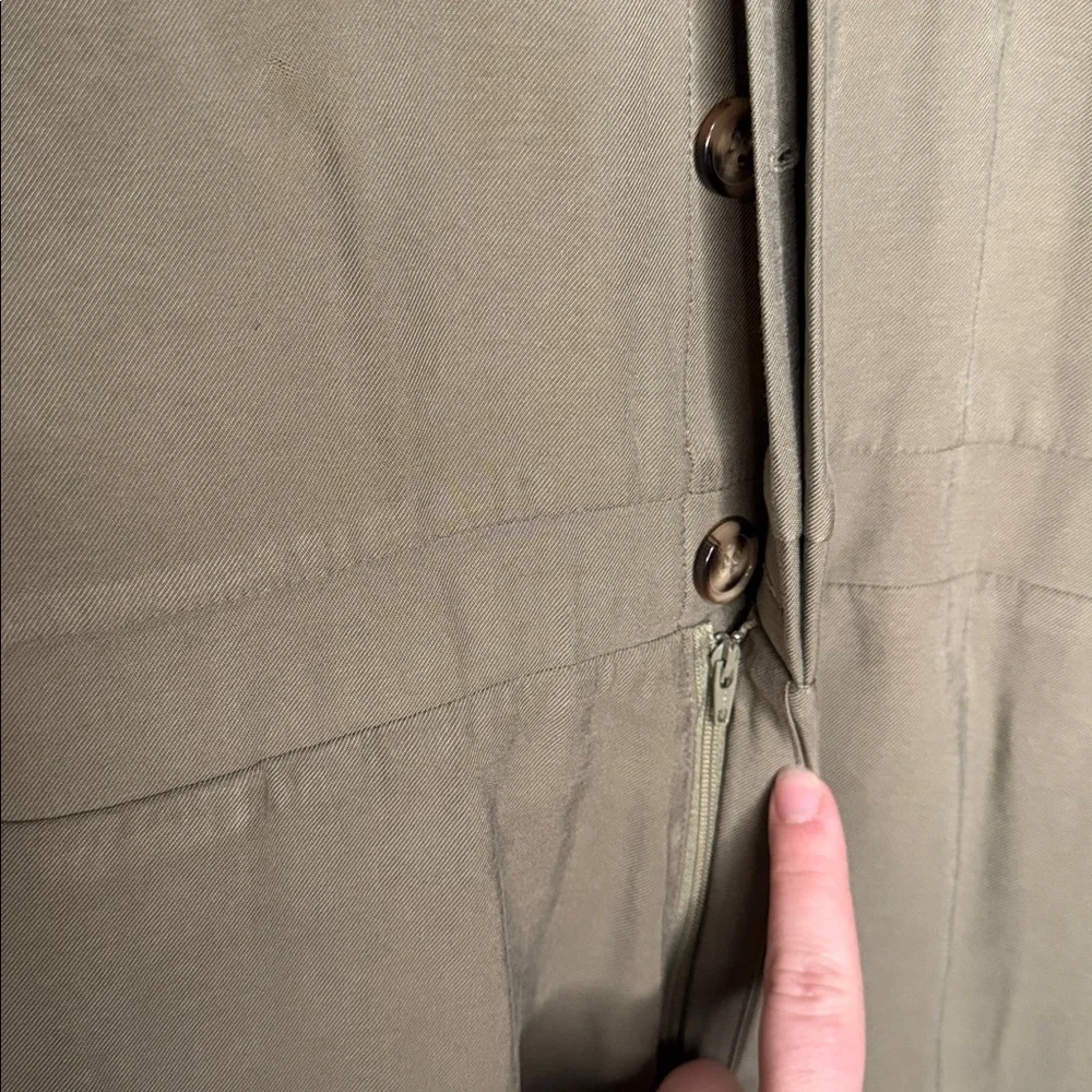 L'Academie Dylan Romper Olive Button Front Long Sleeve Pockets Sz S Streetwear - Picture 6 of 13